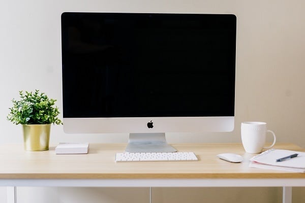 computer monitor on a table