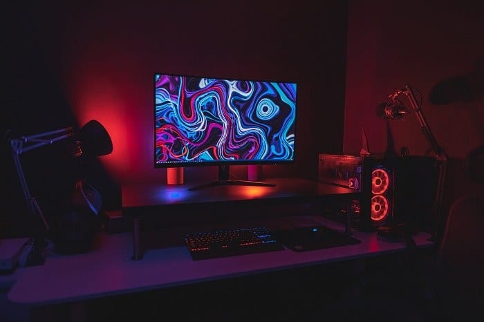 gaming monitor with rgb setup