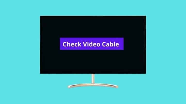 Check Video Cable on Monitor