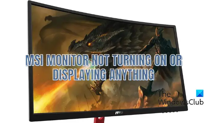 Msi Monitor Not Turning on