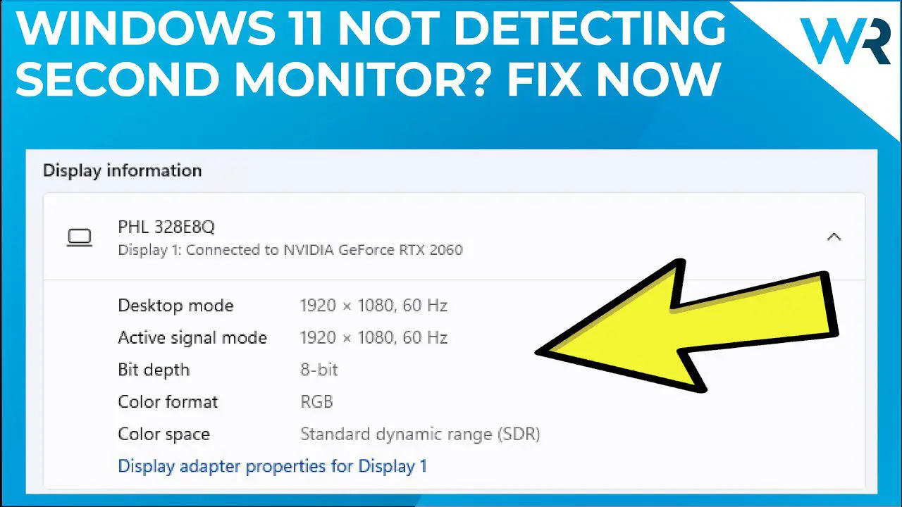 Second Monitor Not Detected Windows 11